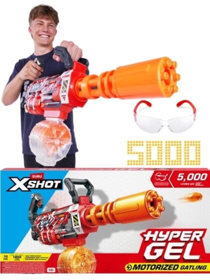 Zuru X‑Shot Hyper Gel Gatling – 5 000 gellets blaster med beskyttelsesbriller