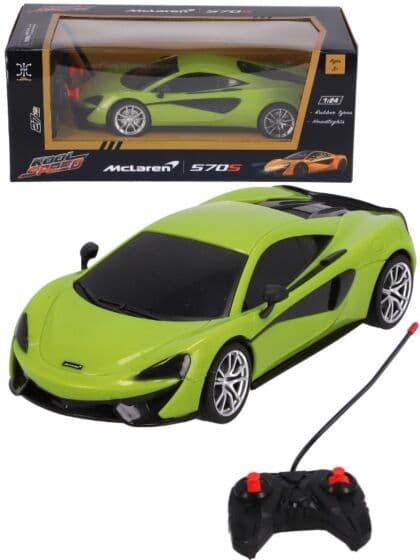 McLaren 570S Radiostyrt bil med lys - neongrønn 19 cm