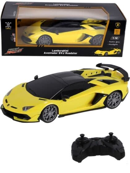 Lamborghini Aventador Radiostyrt bil med lys - gul 31 cm