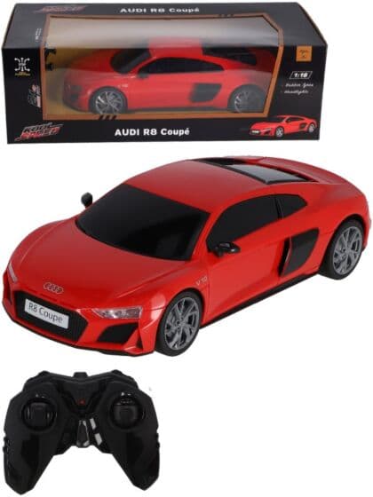 Audi R8 Coupe Radiostyrt bil med lys - rød 28 cm