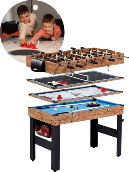 4-i-1 bordspill - Biljard, bordfotball, hockey og bordtennis