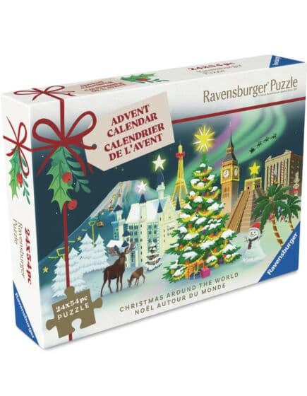 Ravensburger Julekalender 2025 med puslespill 24x54 brikker - Jul i verden