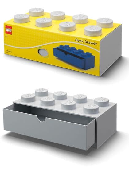 LEGO Storage Desk Drawer 8 brick - oppbevaring med 1 skuff - 32 x 16 cm - stone grey