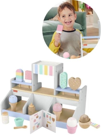 Fisher Price Wooden Ice Cream Shop - iskrembutikk i tre med 18 deler