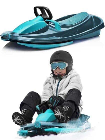 Gizmo Riders Nimbus Steerable Sledge - kjelke med ratt og antiskli matte - blå