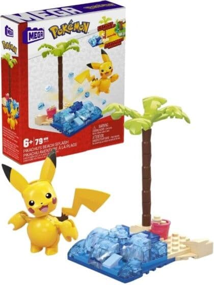 Pokémon MEGA Pikachu byggesett - Adventure Builder strandscene med 79 deler