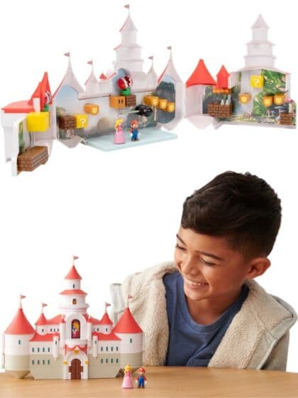 Super Mario Bros Movie Mushroom Kingdom Castle miniverden - lekesett med 2 minifigurer