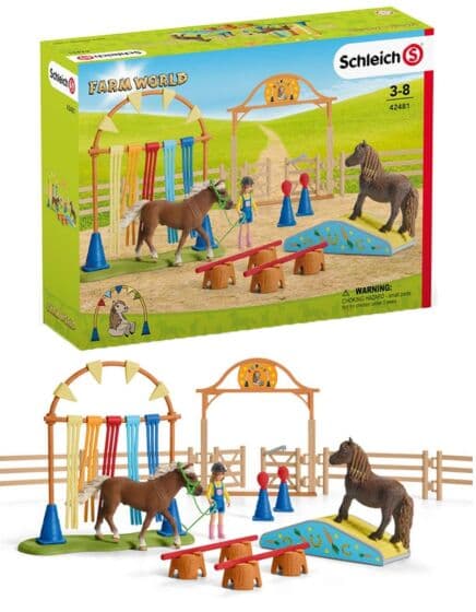 Schleich Ponni Agility-trening - lekesett med hester, figur og tilbehør