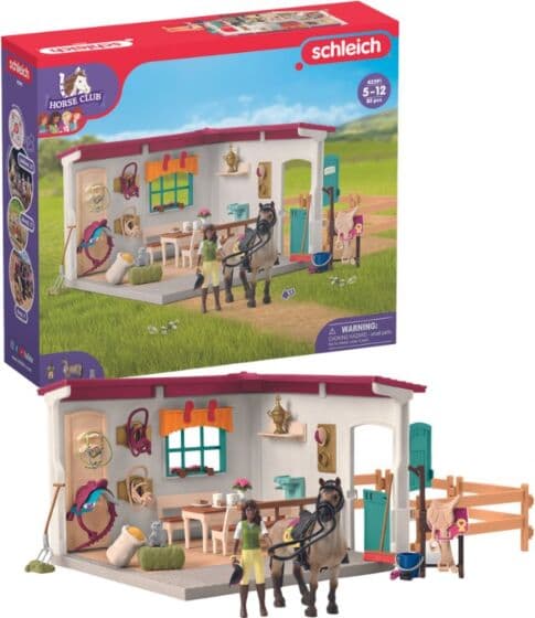 Schleich Horse Club Stallrom-utvidelse med hest og figur 42591 - 85 deler