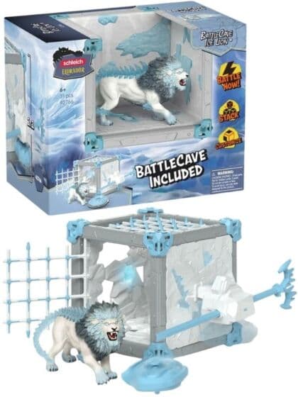 Schleich Eldrador BattleCave Ice Lion 42766 – Isløve med kamphule og tilbehør