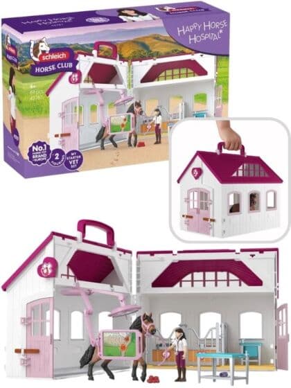Schleich Horse Club 42787 hesteklinikk med figurer og tilbehør