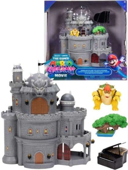 Nintendo Super Mario Bros. Movie Deluxe Bowser Slott lekesett 30 cm med Bowser figur