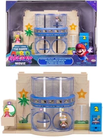 Nintendo Super Mario Bros. Movie Gateway Galaxy Diorama med Peach og Captain Toad