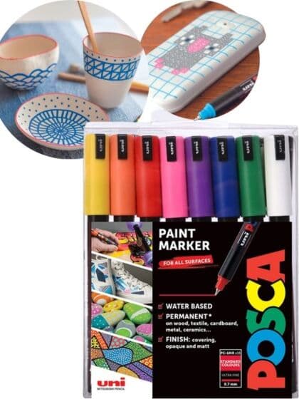 Uni POSCA PC-1MR Ultra-Fine tusjer Standard - 16 farger