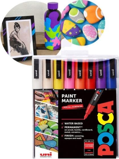 Uni POSCA PC-3M Fine tusjer Standard - 16 farger