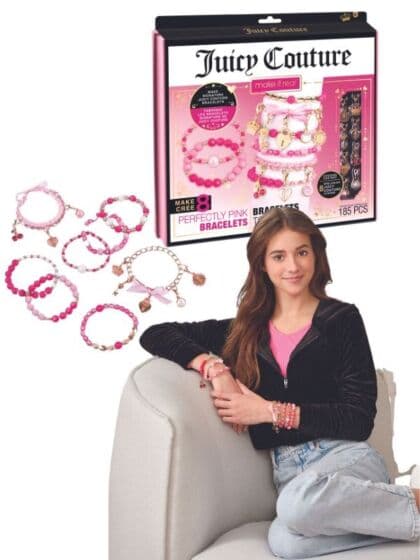 Make It Real Juicy Couture perlesett - lag armbånd med 120 perler og 8 charms