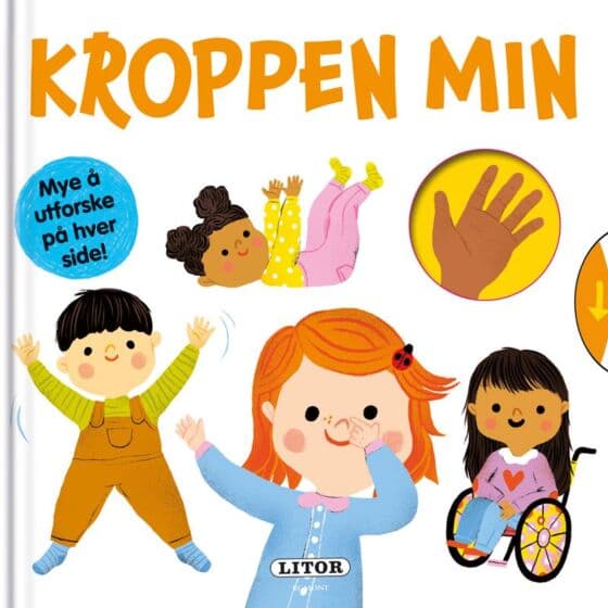 Pekebok - Kroppen min - mye å utforske på hver side - med hjul og klaffer