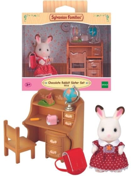 Sylvanian Families leksetid med Freya Chocolate - figursett med kanin, møbler og tilbehør