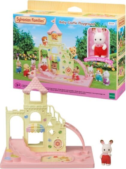Sylvanian Families Baby Lekeslott med en Chocolate kanin-figur