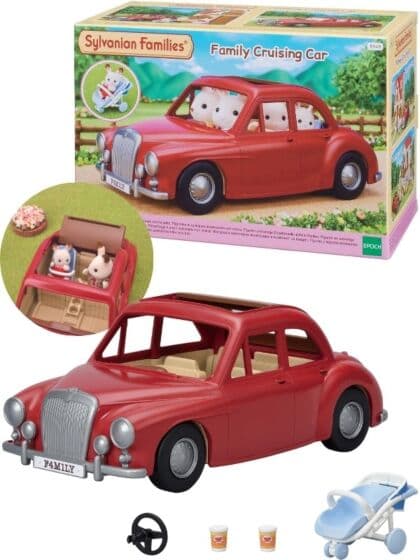 Sylvanian Families Familiebil femseters med tilbehør - rød