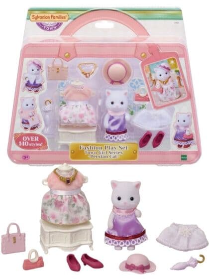 Sylvanian Families Town Series - Persisk katt motesett - 11 deler