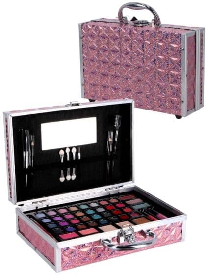 Casuelle sminkekoffert med speil og sminkesett for barn