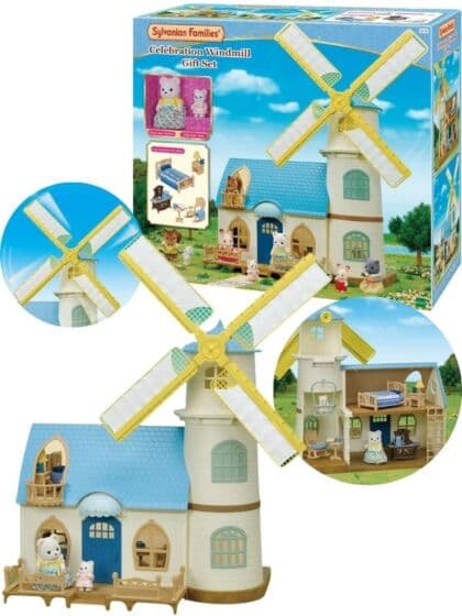 Sylvanian Families Vindmølle med møbler og tilbehør - 2 isbjørnfigurer inkludert