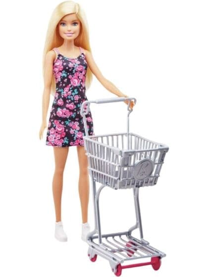Barbie Shopping lekesett - dukke med handlevogn og tilbehør