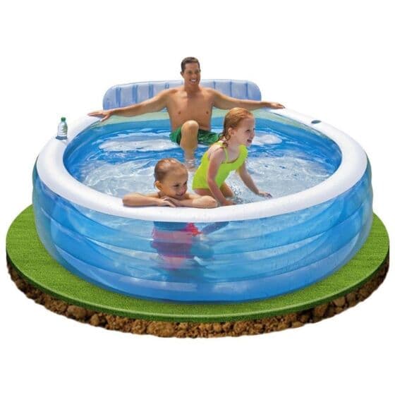 Intex Swim Center - blått familiebasseng med lounge - 590 liter