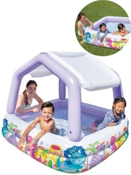 Intex Sun Shade Pool - oppblåsbart basseng med soltak - 295 liter - lilla