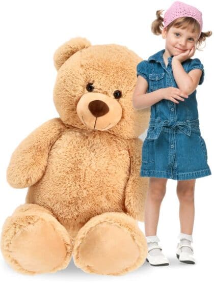 Lysebrun sittende kosebamse - 100 cm