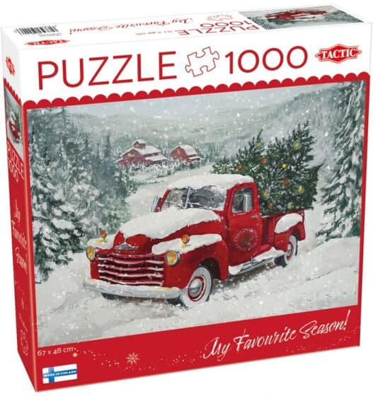 Tactic puslespill 1000 brikker - Pick-up bil med juletre