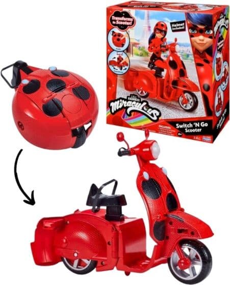 Miraculous Lucky Charms Transforming Scooter - sammenleggbart kjøretøy med håndtak