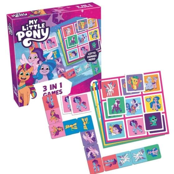 My Little Pony 3-in-1 spill - Lotto, Memo og Domino
