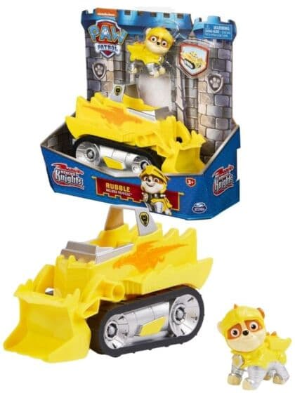PAW Patrol Rescue Knights kjøretøy med Rubble-figur - 22 cm
