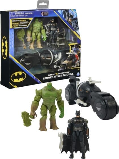 Batman Armory Attack Batcycle figursett - Batman vs. Swamp Thing - 10 cm