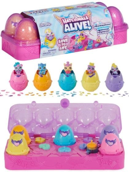 Hatchimals Alive Hatch eggekartong med 5 figurer og tilbehør