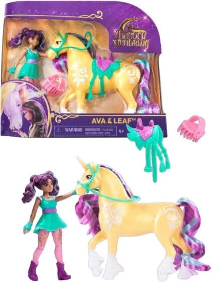 Unicorn Academy dukke og enhjørning - Ava og Leaf