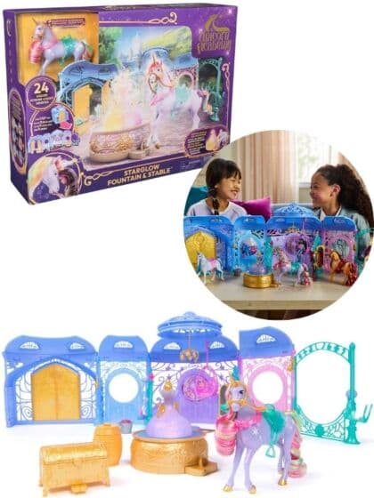 Unicorn Academy Starglow Stall og Fontene – lekesett med Wildstar enhjørning
