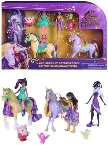 Unicorn Academy Magic Unleashed Eventyrpakke – 6 figurer med dukker og enhjørninger