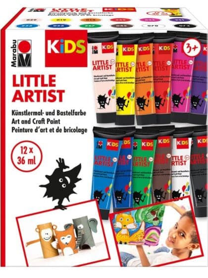 Marabu KiDS Little Artist maling i tuber 36 ml - sett med 12 farger