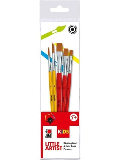 Marabu KiDS Little Artist Penselsett - 5 malepensler i fem størrelser