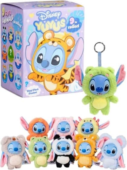 Disney YuYus Stitch 12 cm – samlerbar plysj nøkkelring i blindboks