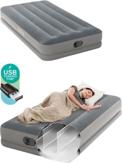 Intex Dura-Beam oppblåsbar luftmadrass med USB-pumpe - 191 x 99 cm