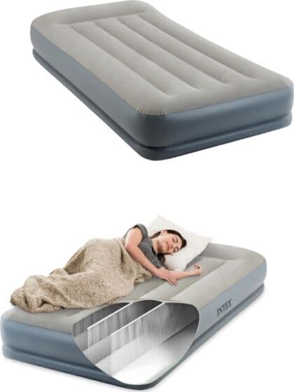 Intex Twin Pillow Rest luftmadrass med innebygget pumpe - 191 x 99 cm