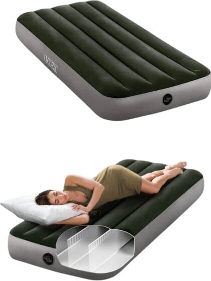 Intex Jr. Twin Dura-Beam Downy luftmadrass med fotpumpe - 191 x 76 cm