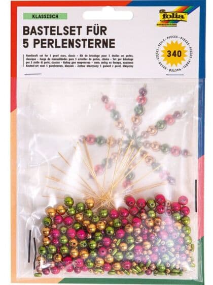 Folia hobbysett til 5 perlestjerner - klassisk mix