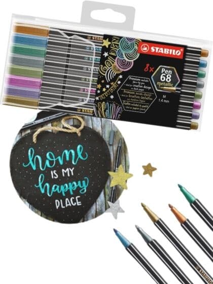 STABILO Pen 68 Metallic - 8 tusjer i forskjellige metalliske farger