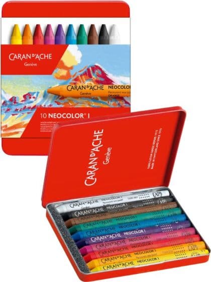 Caran d'Ache Neocolor I permanente vokspasteller - 10 fargestifter