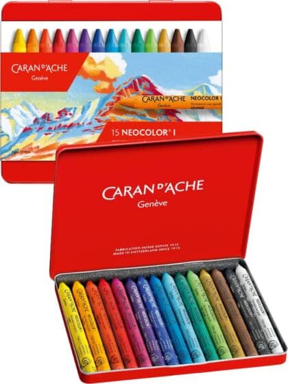 Caran d'Ache Neocolor I permanente vokspasteller - 15 fargestifter